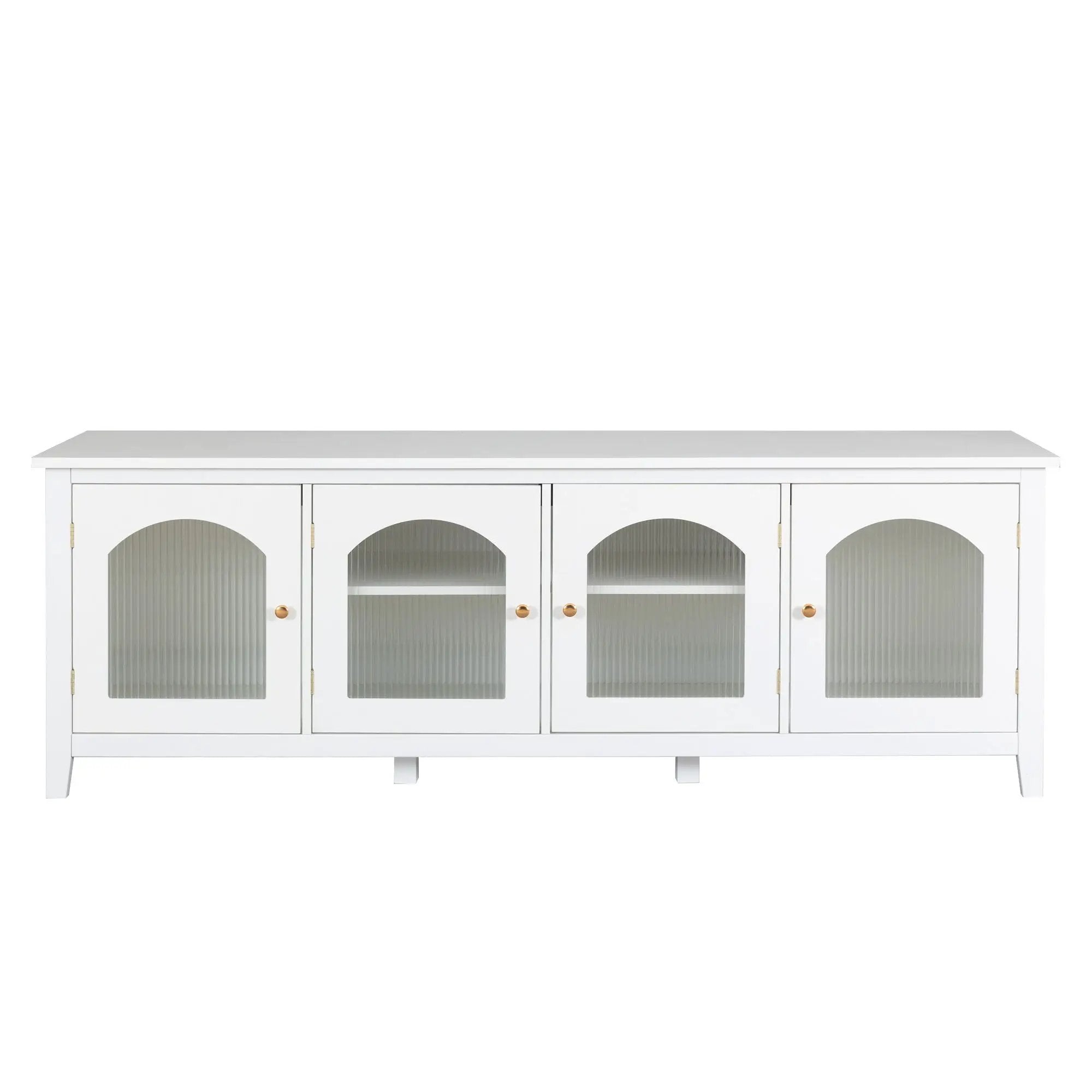 StylishTVcabinet Entertainment CenterTV Stand, TVconsoletable, Media Console, Solidwood Frame, Changhong Glass Door, Metal Handle