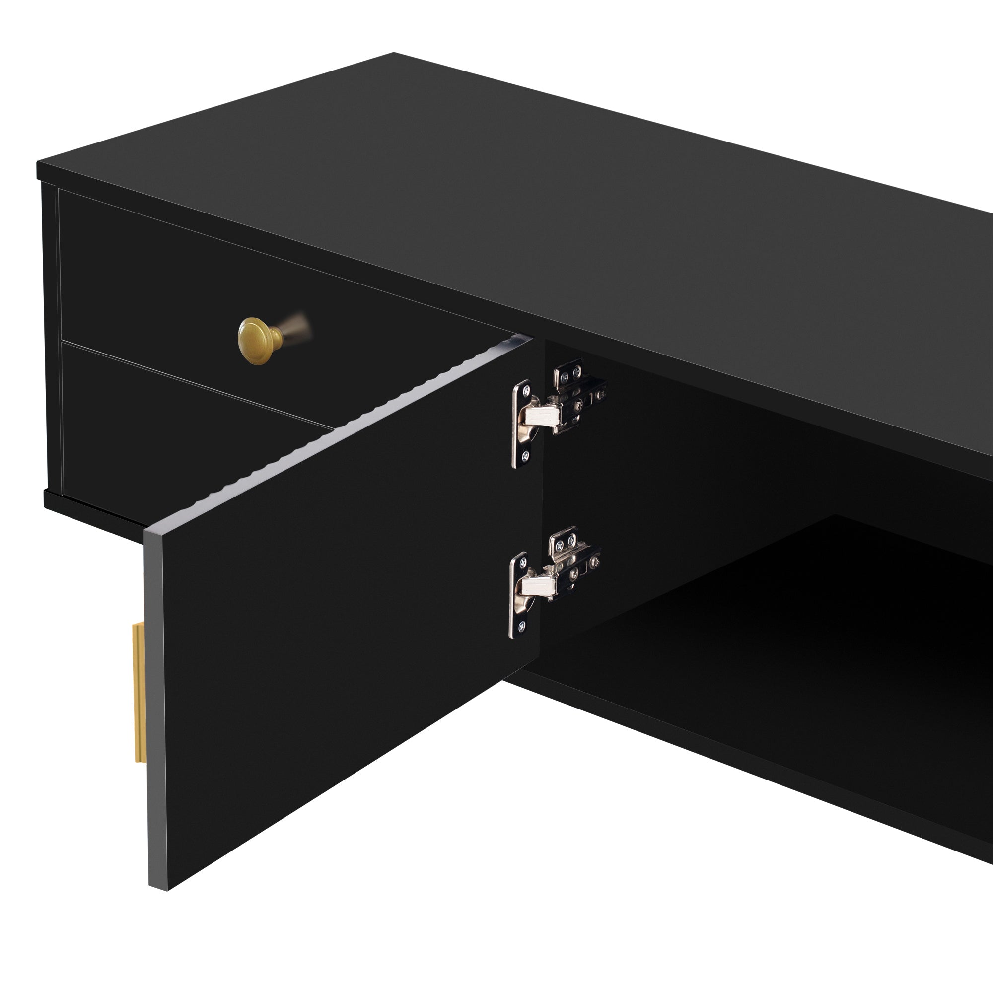 U-Can TV Stand for 65+ Inch TV, Entertainment Center TV Media Console Table, Modern TV Stand with Storage, TV Console Cabinet Furniture for Living Room(OLD SKU: WF530740AAB)