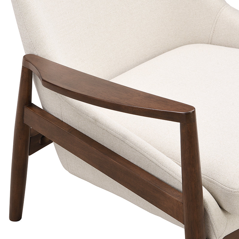 U-Can Accent Chair, Mid-Century Modern Armchair with with Solid Wood Frame, Reading Leisure Chair with High Back for Living Room