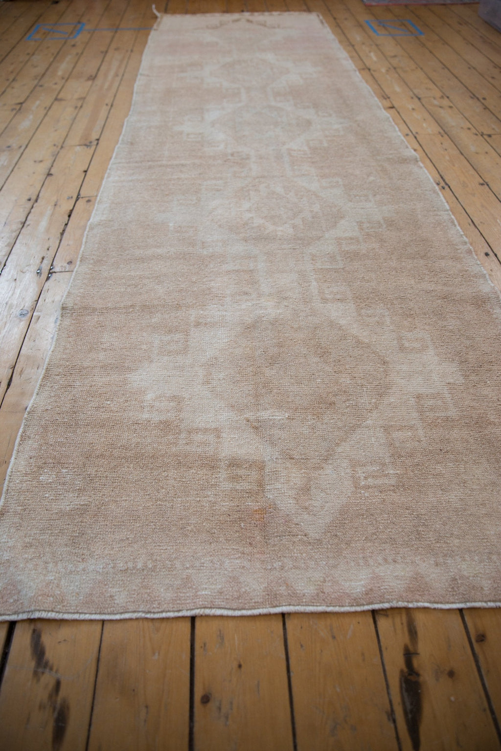 3.5x12.5 Vintage Distressed Oushak Rug Runner
