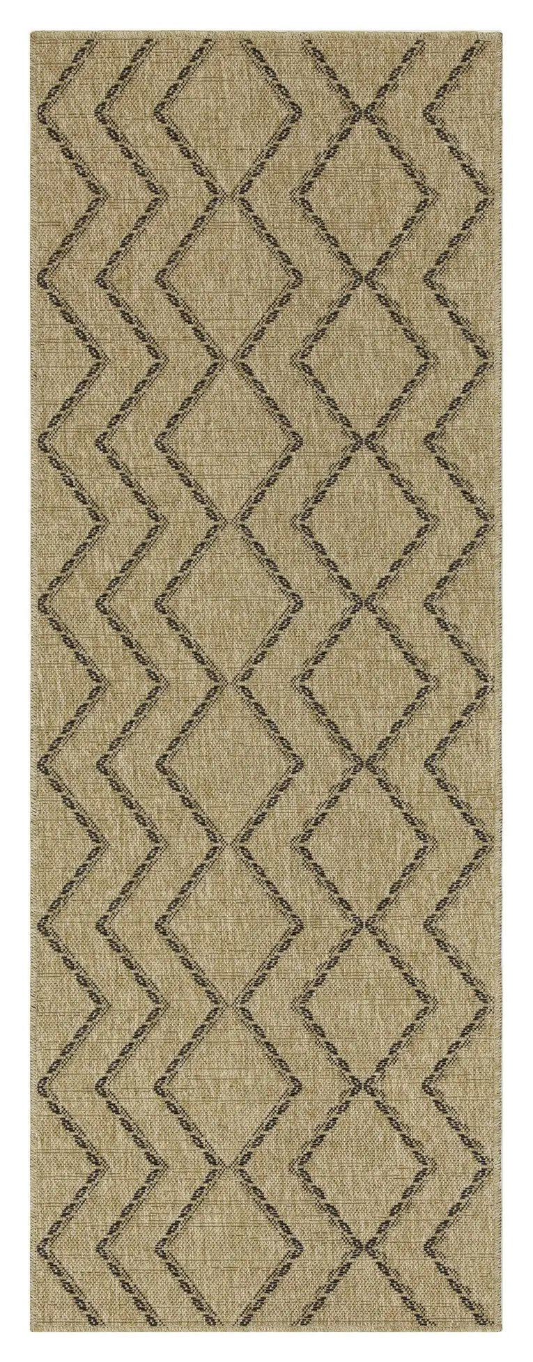 Earth GC_NTL1010 Jute/Black 5 ft. 3 in. x 7 ft. 3 in. Indoor/Outdoor Area Rug