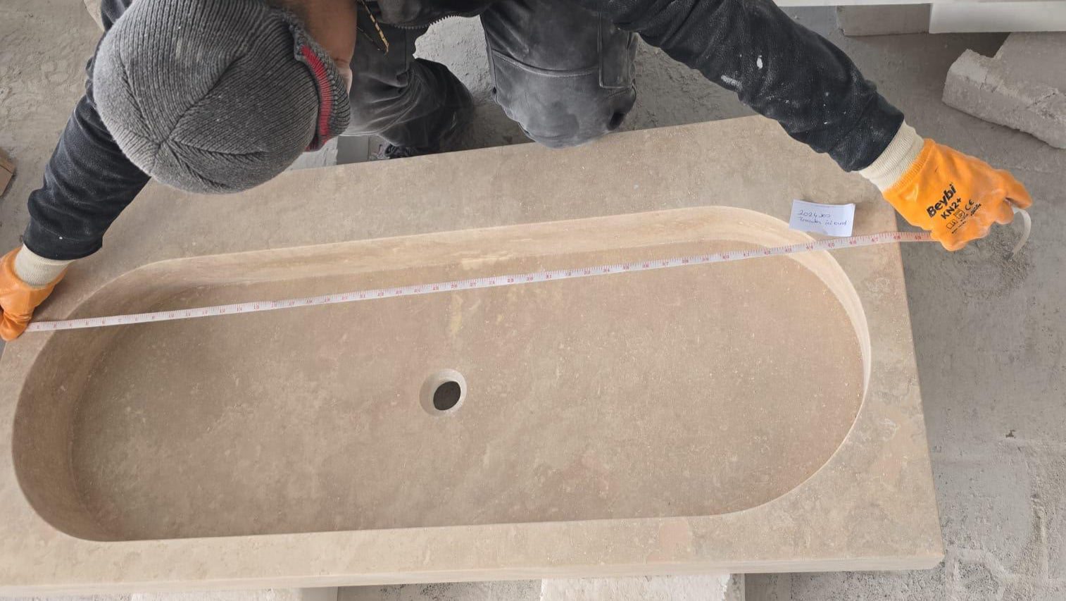 Light Travertine Natural Stone Basin Travertine Above Vanity Bathroom Sink
