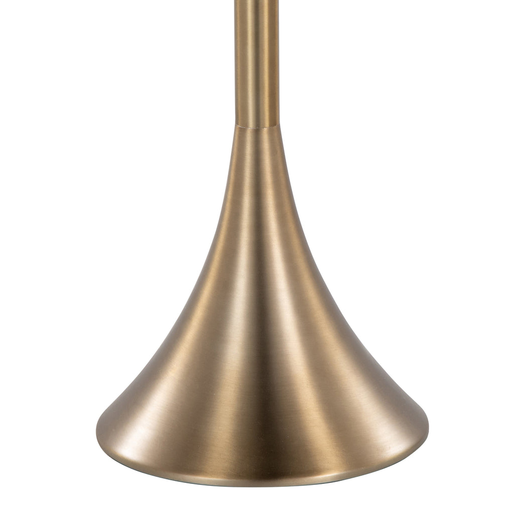 Lenuxe 65' Contemporary Metal Floor Lamp in Matte Golden Bronze Metal and White Linen from Grandview Gallery by LumiSource