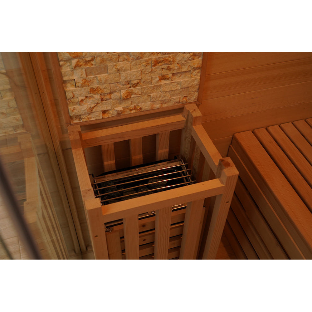 SAUNA EVOLUTION® Commercial Finnish Bath Home Sauna Indoor Steam Room Glass 03