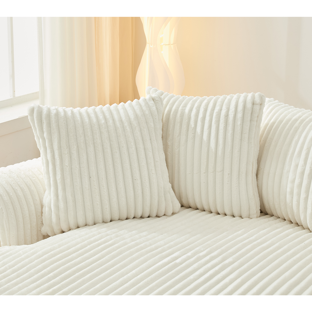 127''  Large Sectional Sofa ,Elegant Curved Design ,High-Resilience Foam ,Ten Back Cushions,L-Shape Left Sofa,No Assembly  Required , (Beige-Soft Corduroy Fabric)