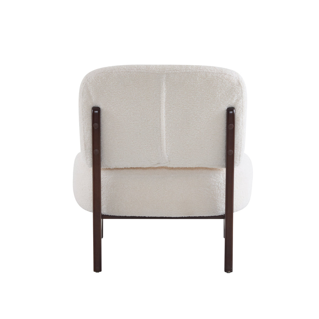 [Set of 2] 25.5' Modern Boucle Lounge Chair with Solid Wood Frame, Soft and Durable Boucle Upholstery, Perfect for Living Room, Bedroom, or Office