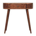 Solid Wood California Walnut Rounded Small Console Table