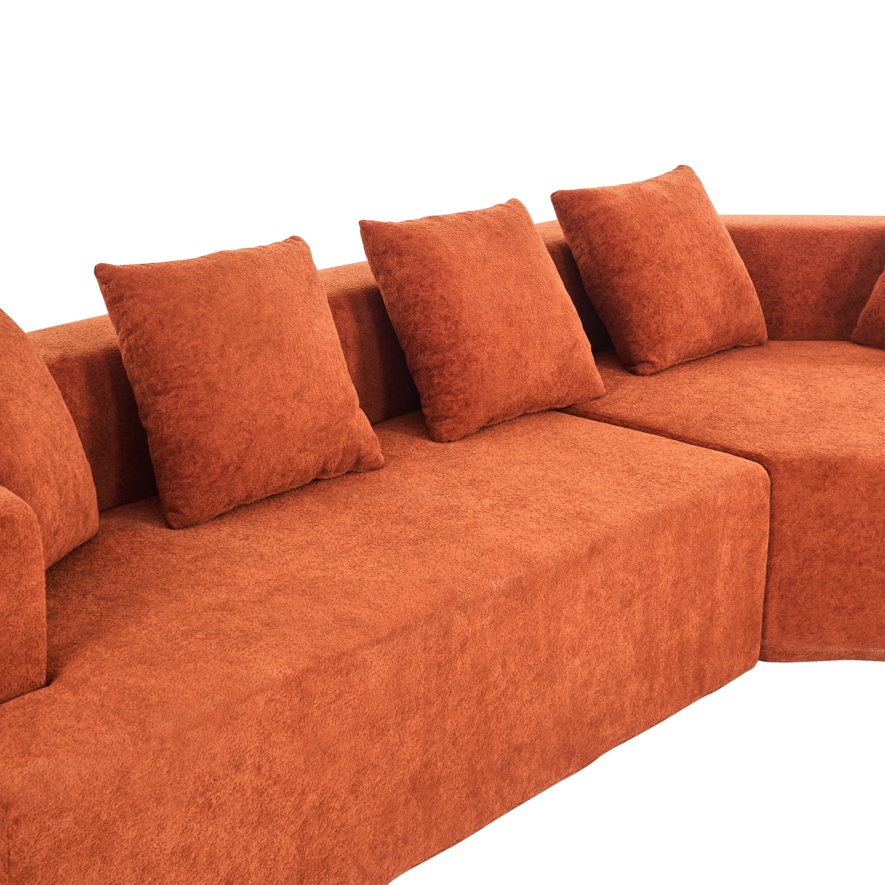 Memory Foam Couch, No Installation & Easy to Transport, Deep Seat Modern Sofa with Chenille Fabric, Couch for Living Room, Bedroom, Apartment, Home Office