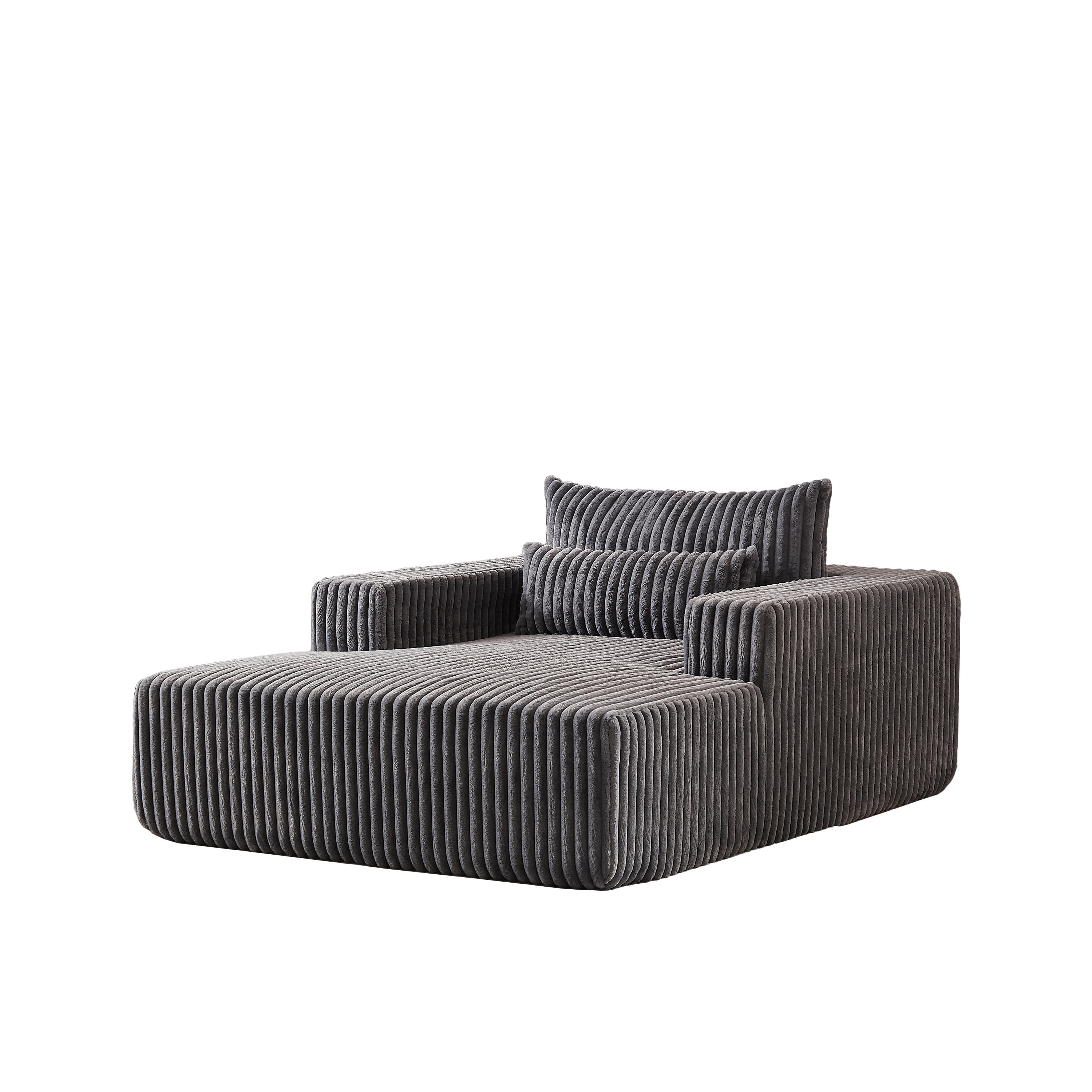 75-Inch Corduroy Sponge Sofa Lounge Chair,No Assembly Required,Fluffy Modern Sleeper Chair for Indoor Living Room Bedroom