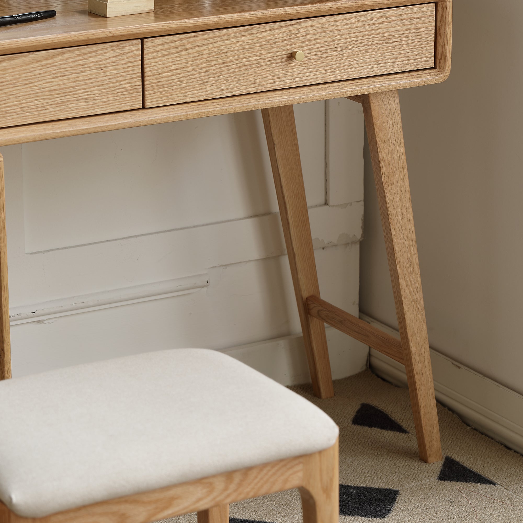 Dresser Table dresser 100% solid oak table table desk top table dresser compact dresser accessories storage width 90cm storage drawer natural wood natural