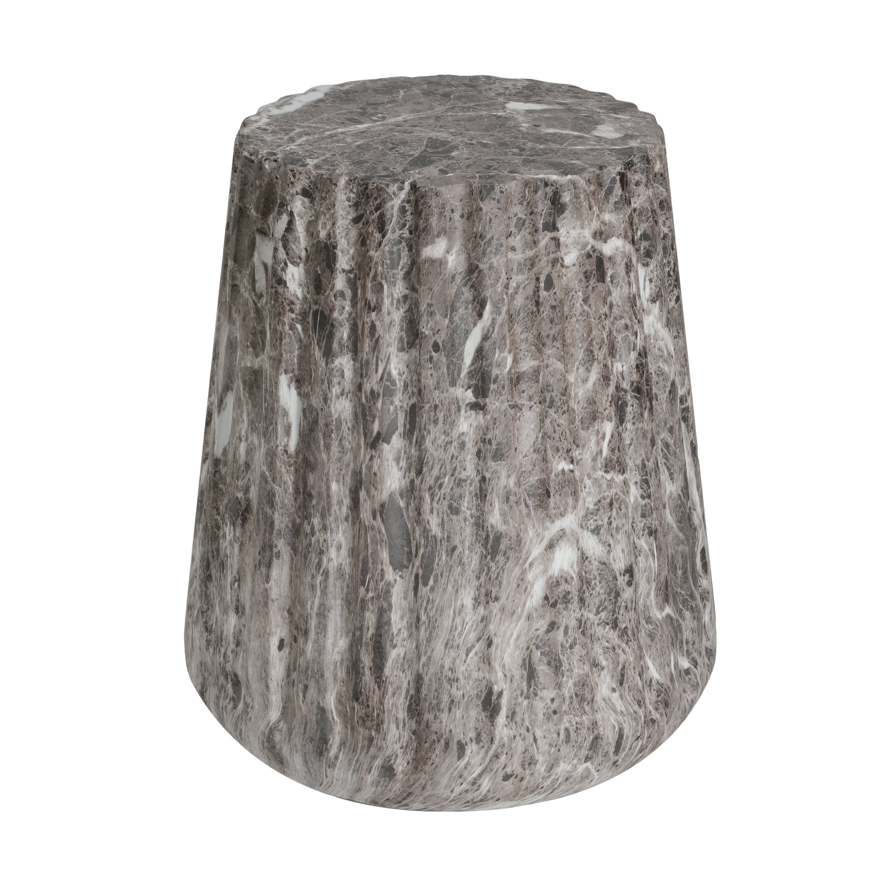 Outdoor Cleme Carved Side Table, Brown
