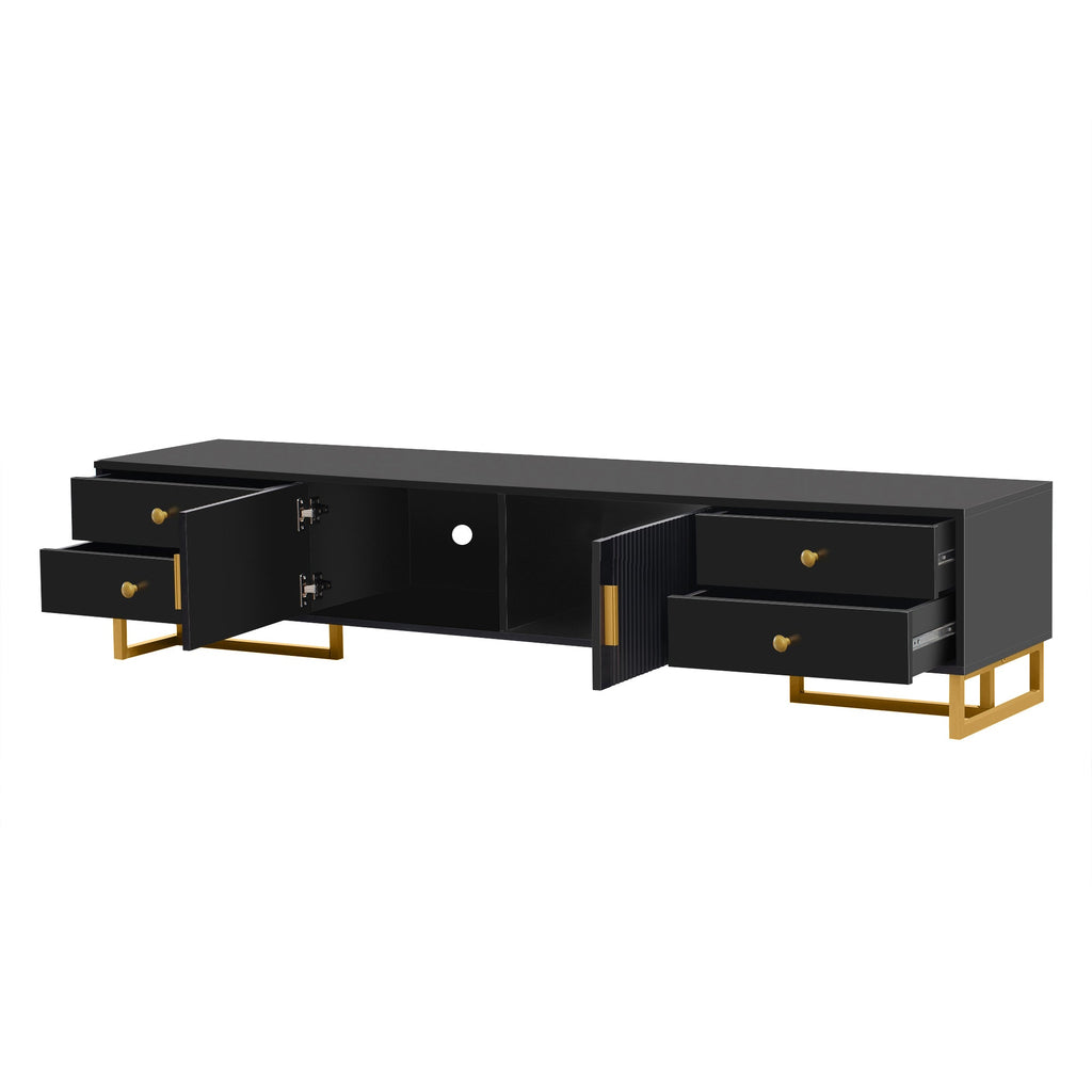 U-Can TV Stand for 65+ Inch TV, Entertainment Center TV Media Console Table, Modern TV Stand with Storage, TV Console Cabinet Furniture for Living Room(OLD SKU: WF530740AAB)