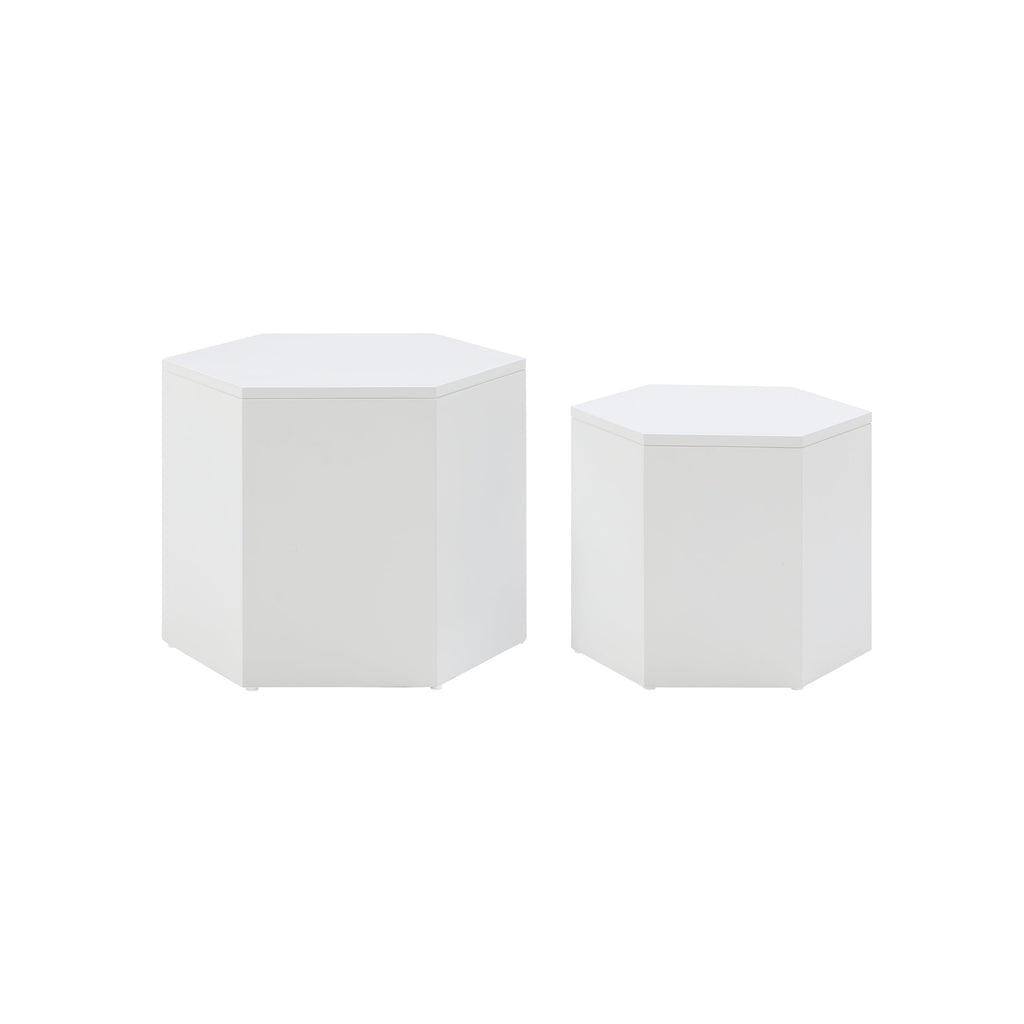 Coffee Tables,MDF with ash/oak/walnut veneer side table/coffee table/end table/nesting table set of 2 for living room,office,bedroom, White Oak, 2Colors