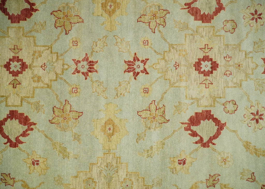 8x10 Fine Hand Knotted Beige and Rust Traditional Vintage Persian Antique Wool Rug | AGR36