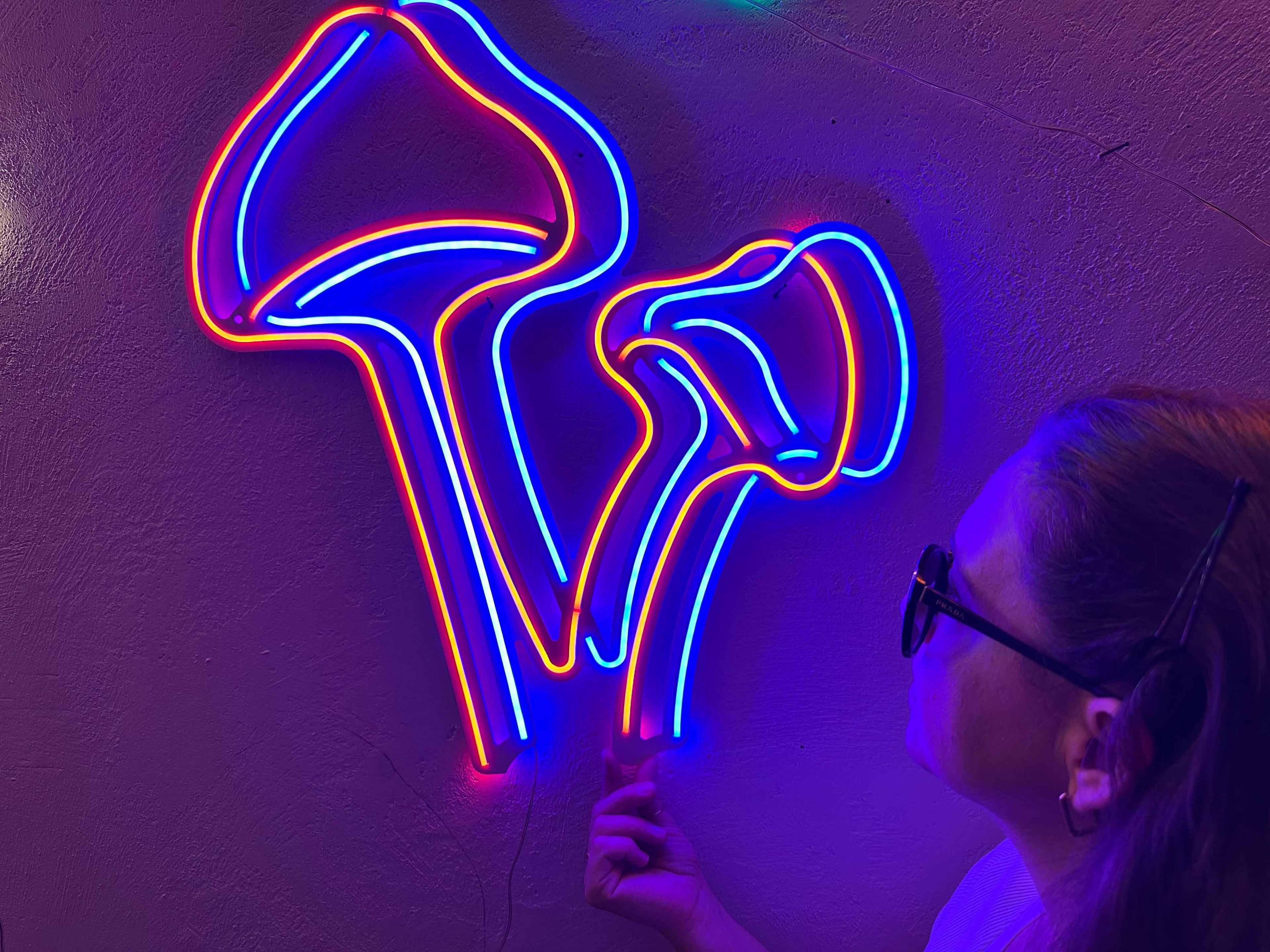 Mushroom Neon Sign, Neon Wall Art