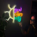 Good Vibes Only Neon Metal Sign