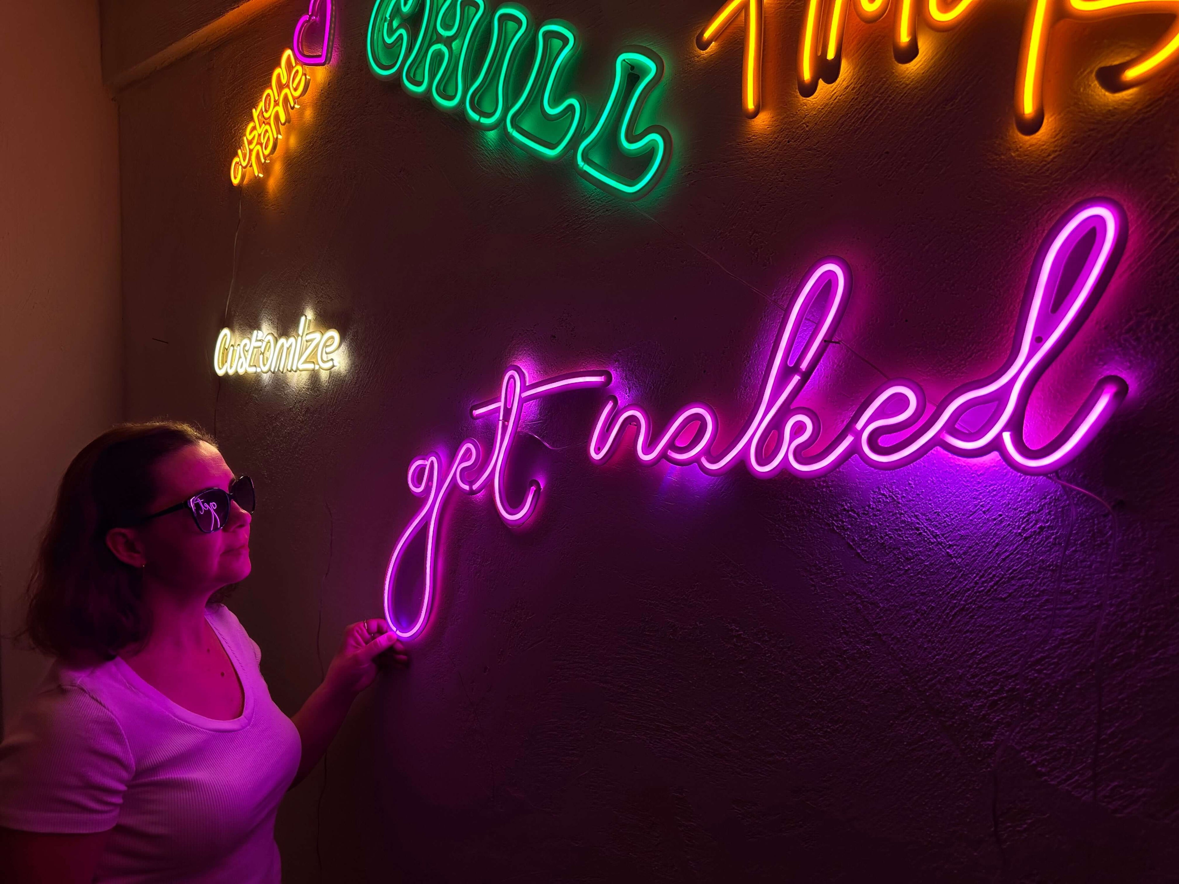 Get Naked Neon Metal Sign