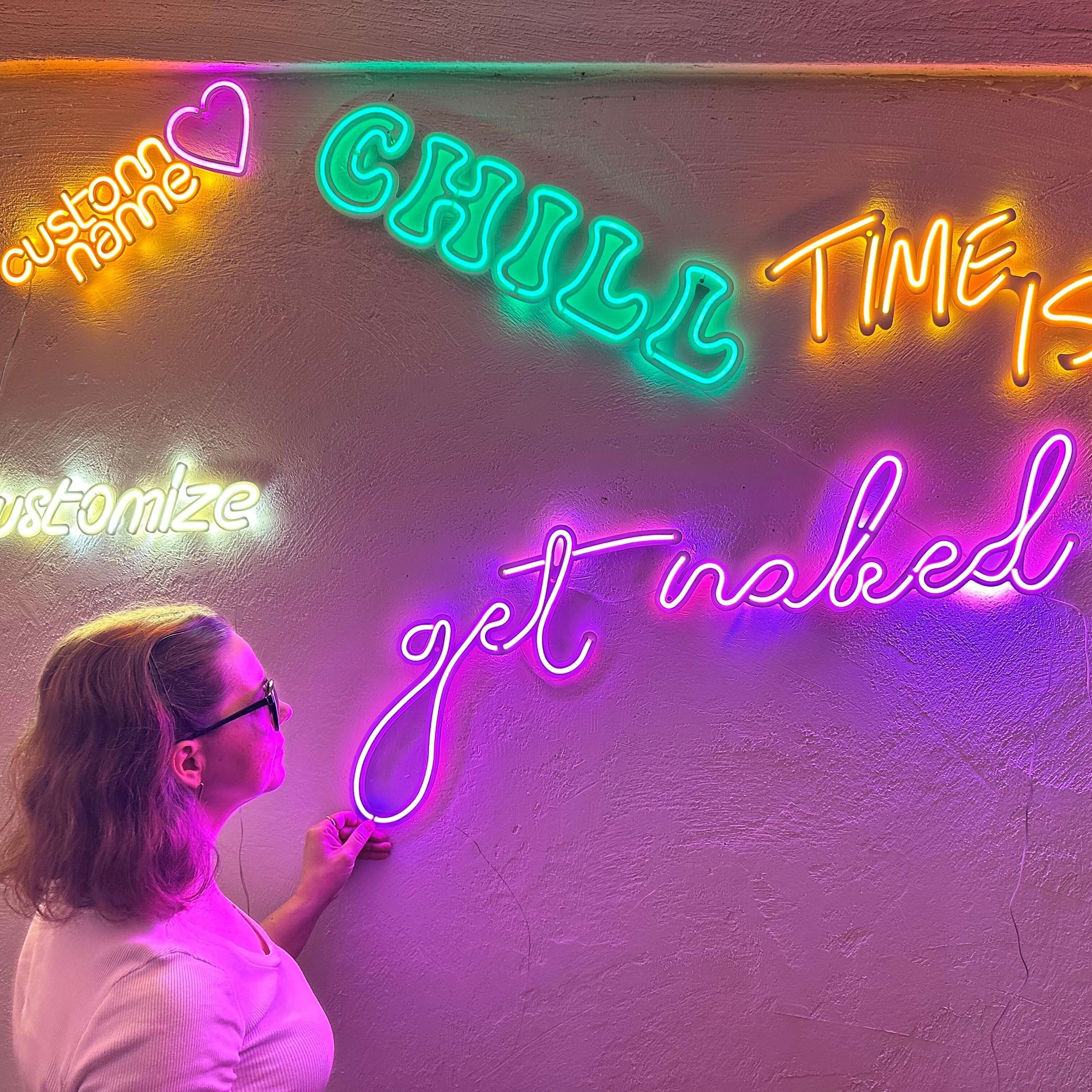 Get Naked Neon Metal Sign