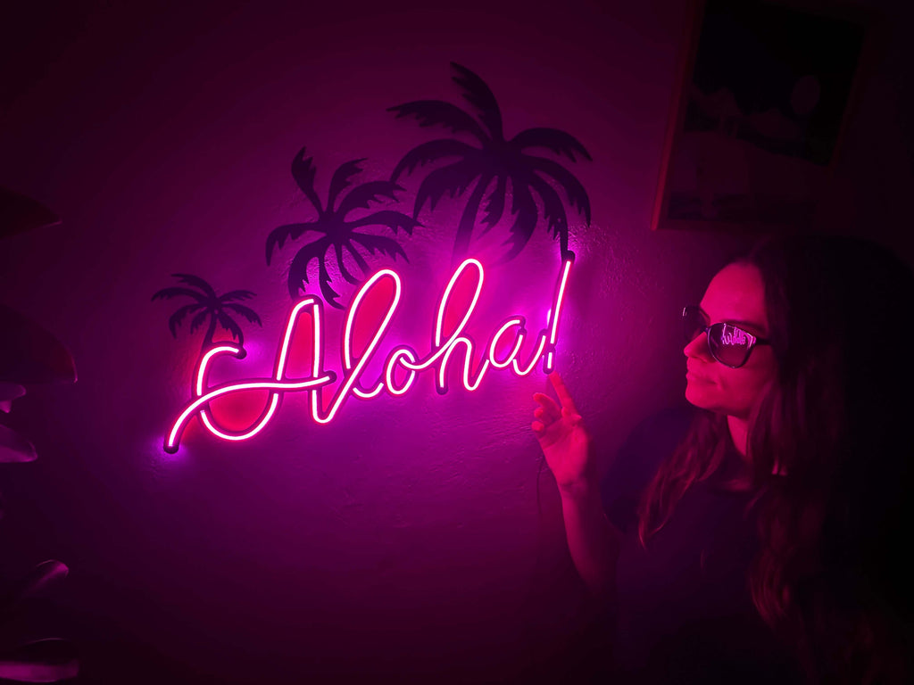 Aloha Neon Metal Sign