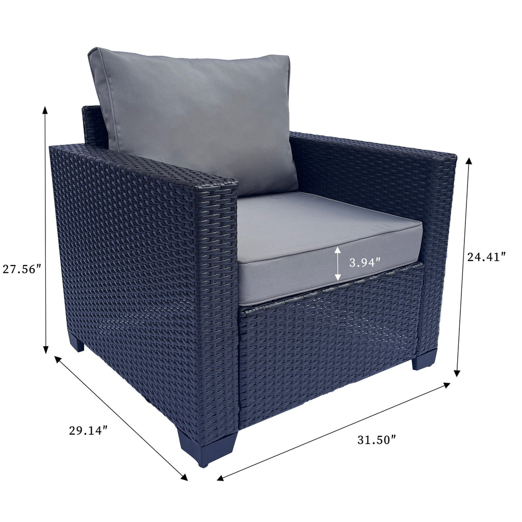 Outdoor Garden Patio Furniture 7-Piece PE Rattan Wicker Cushioned Sofa Sets  and Coffee Table, patio furniture set;outdoor couch;outdoor couch patio furniture;outdoor sofa;patio couch