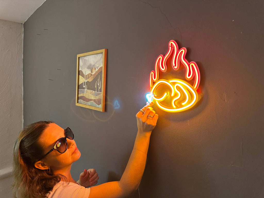 Fried Chicken Neon Metal Sign