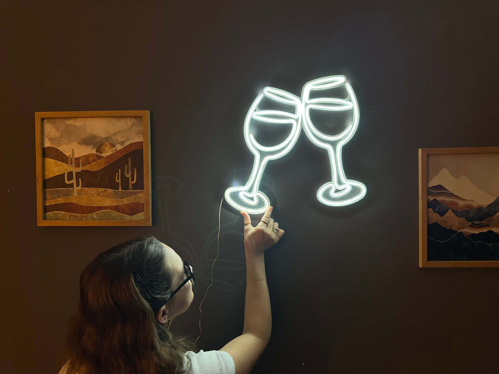 Cheers Neon Metal Sign
