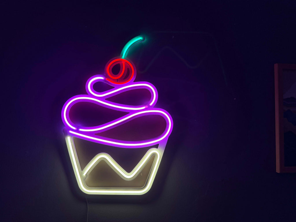 Cupcake Neon Metal Sign