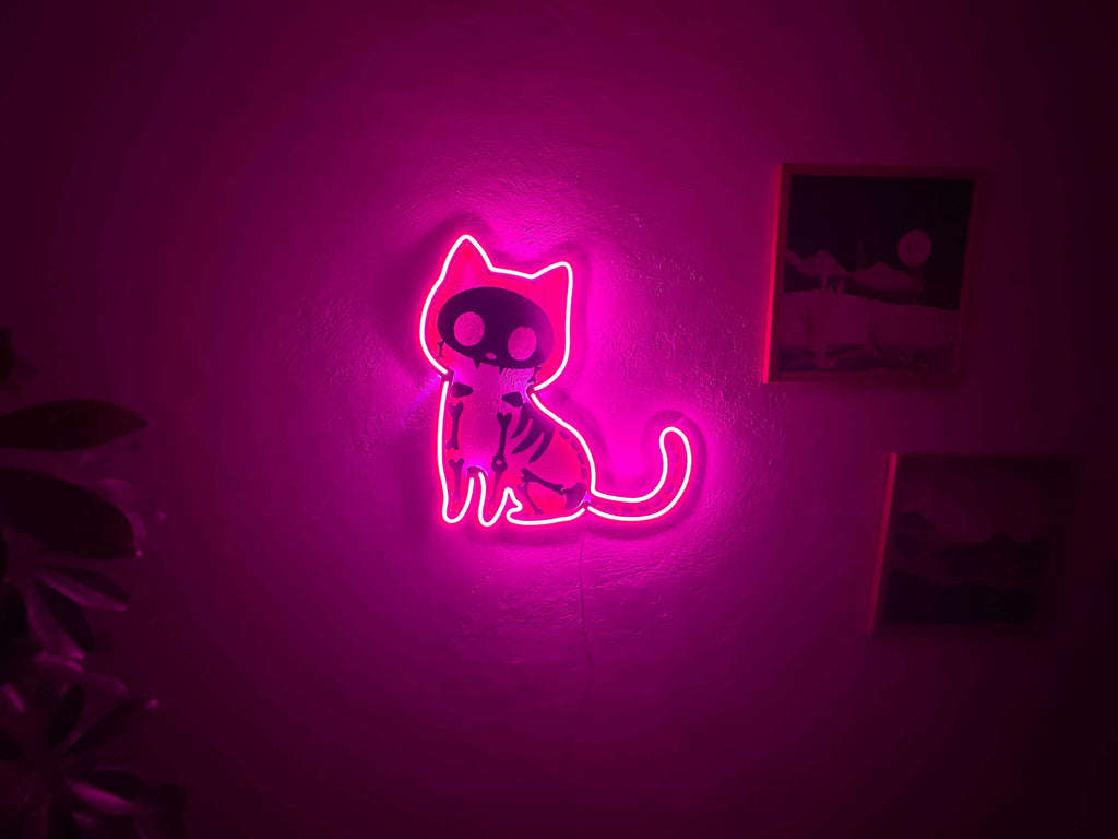 Cat X Ray Neon Metal Sign
