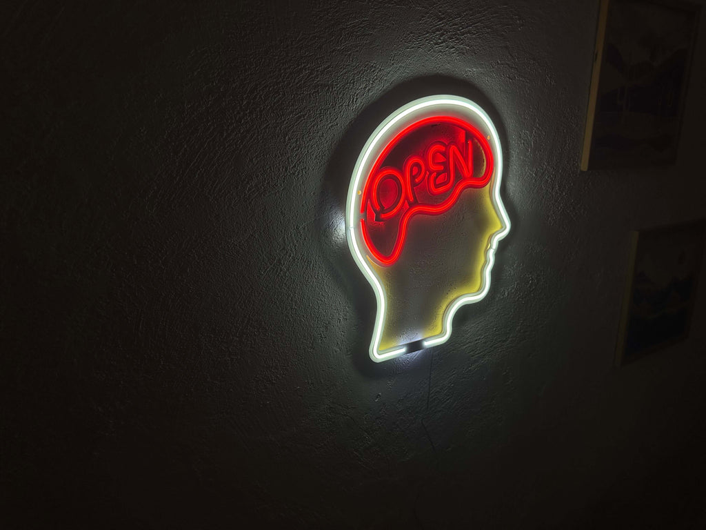 Open Mind Neon Metal Sign