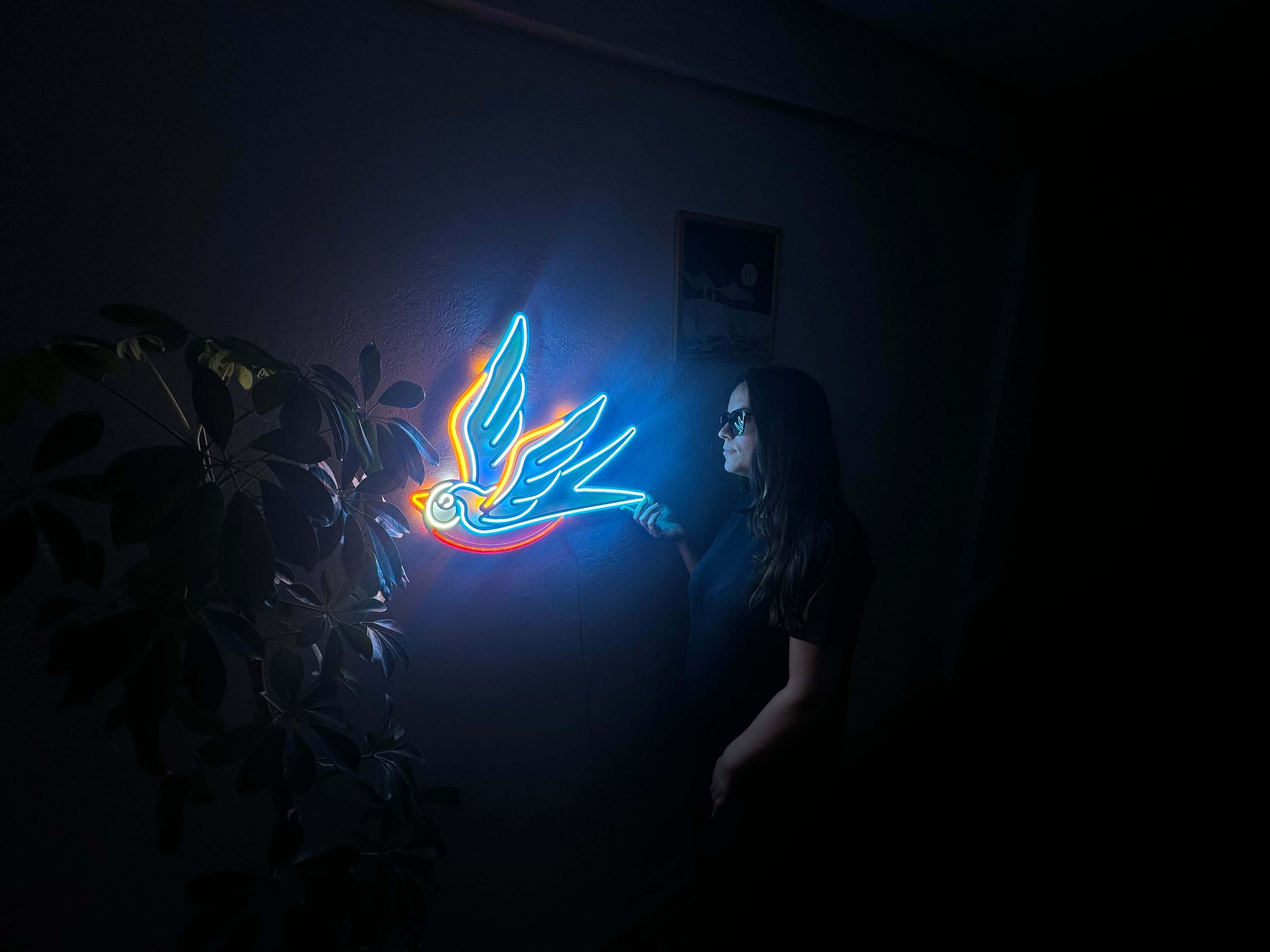 Sparrow Neon Metal Sign