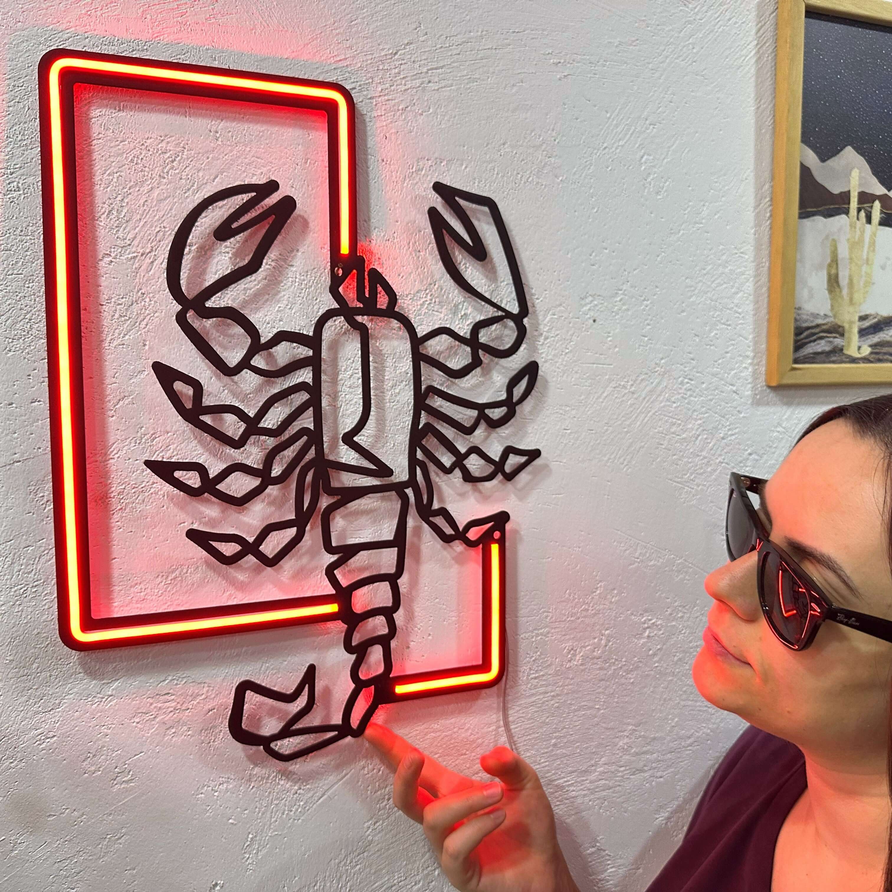 Scorpion Neon Metal Sign