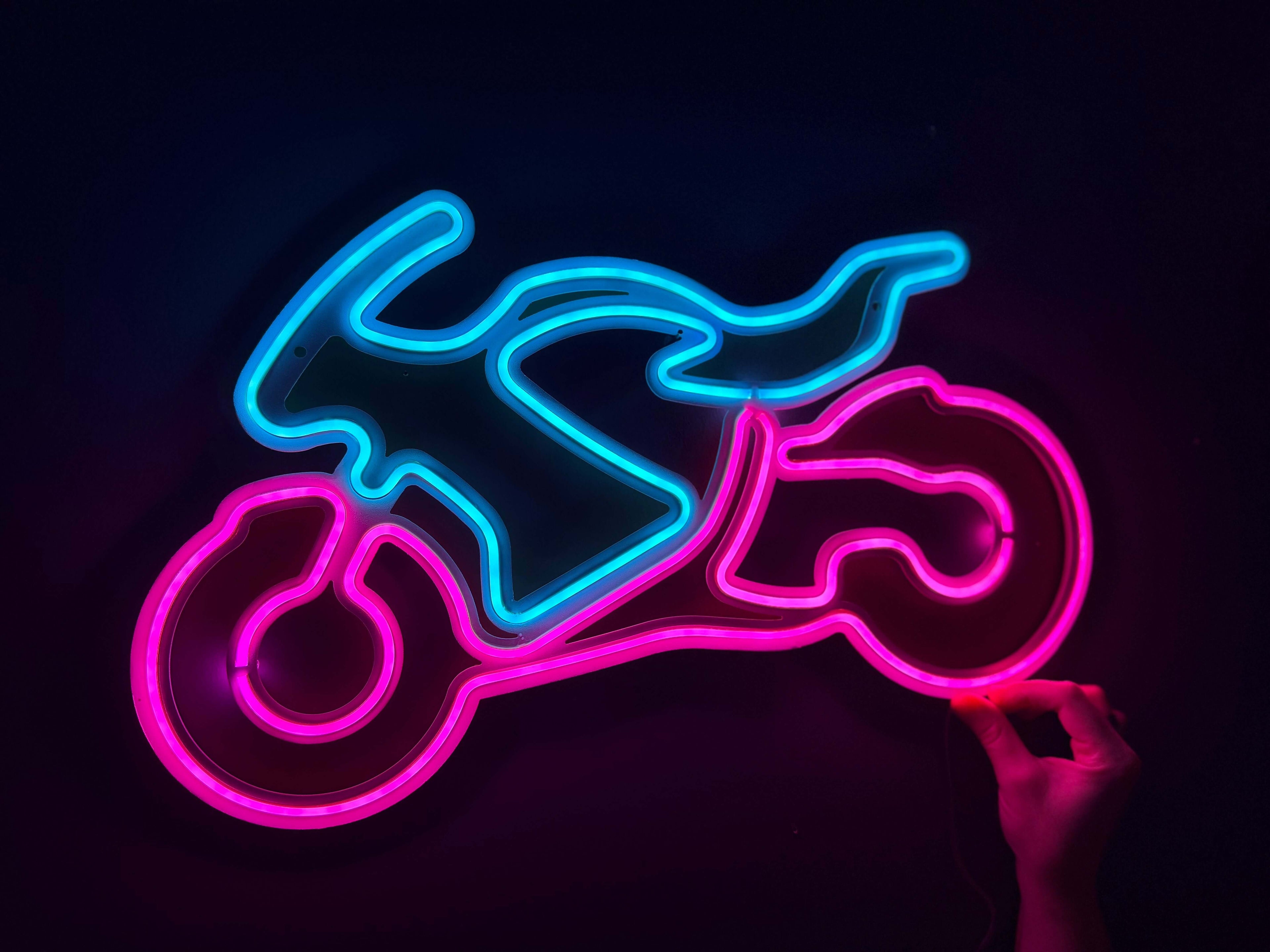 Motorcycle Neon Metal Sign