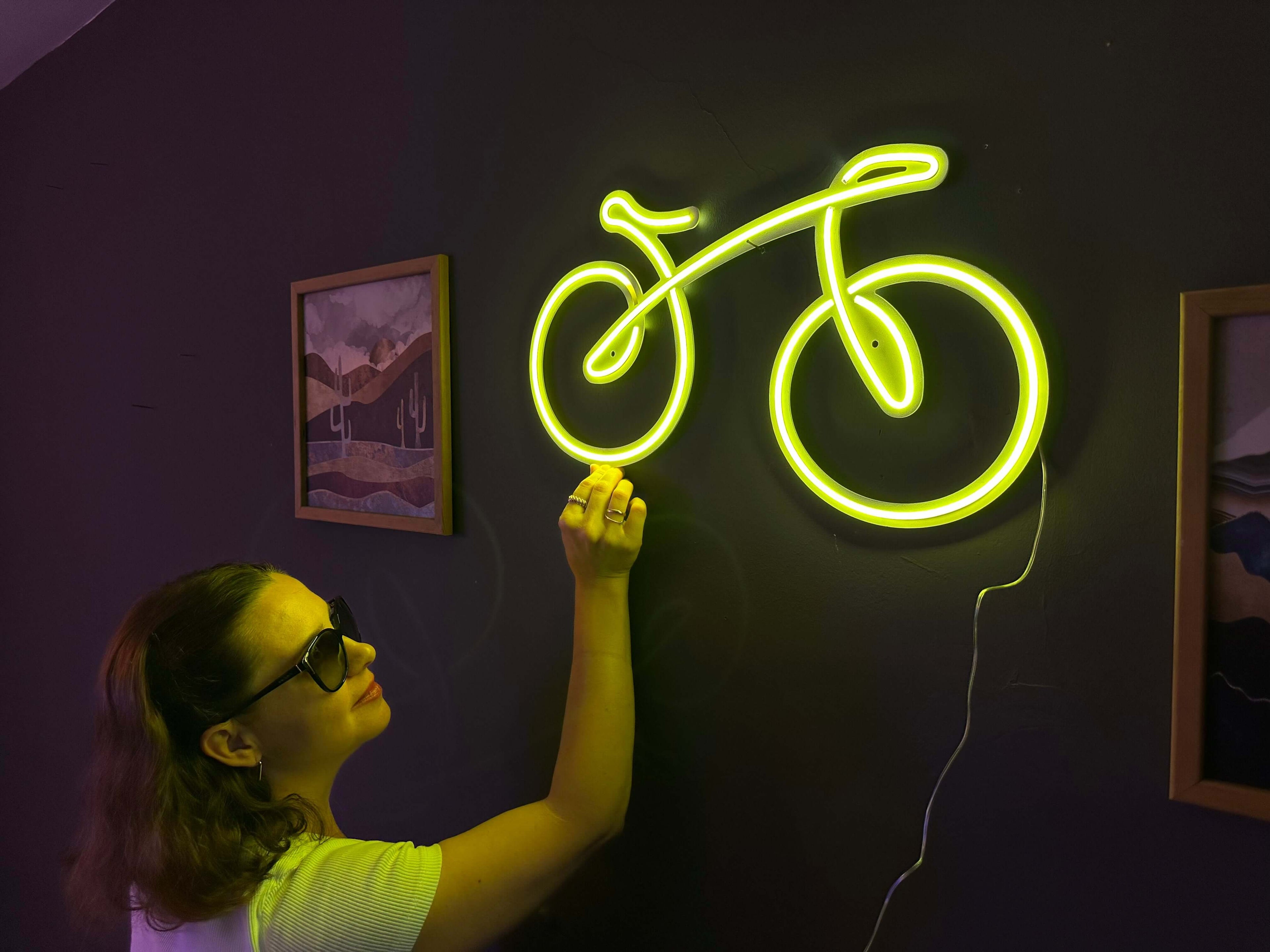 Bicycle Neon Metal Sign