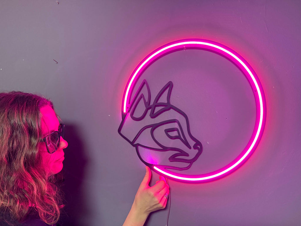 Kitty and The Moon Ever Neon Metal Sign