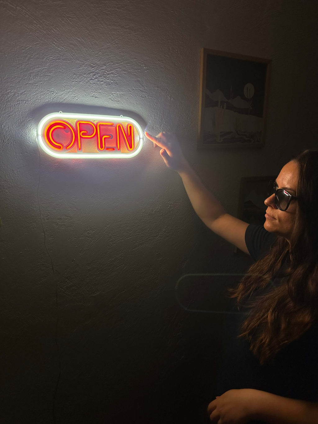 Open Door Neon Metal Sign