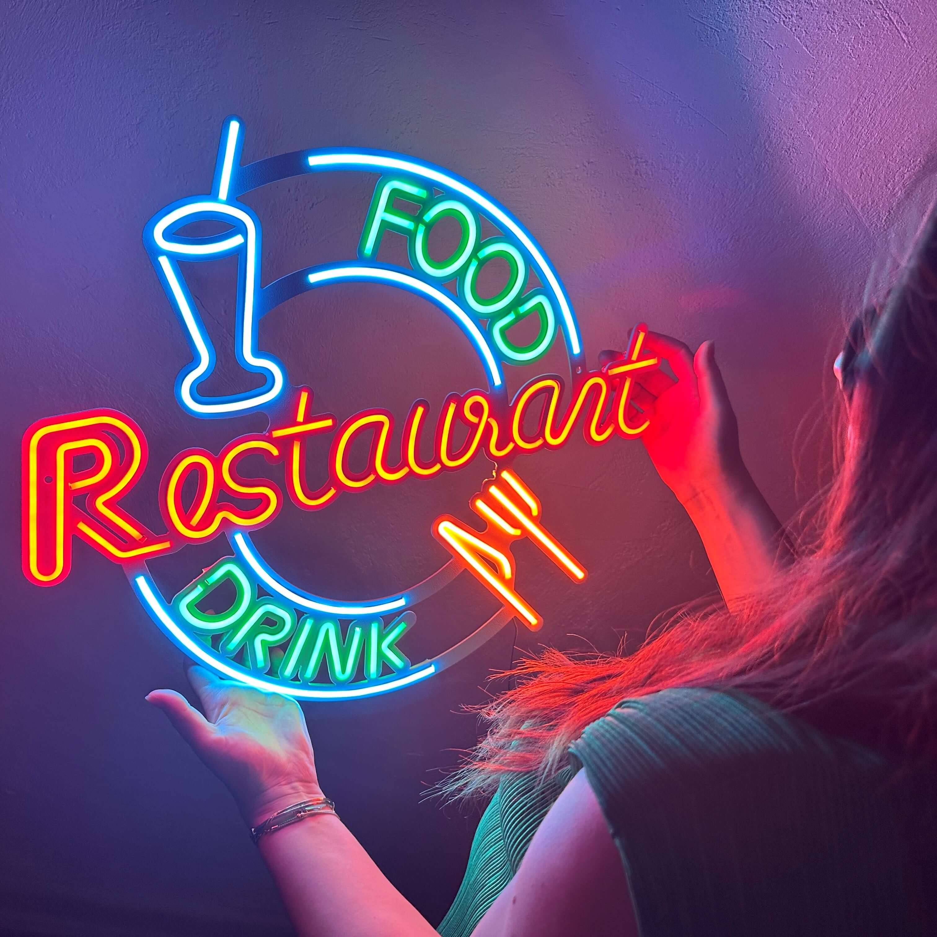 Restaurant Neon Metal Sign