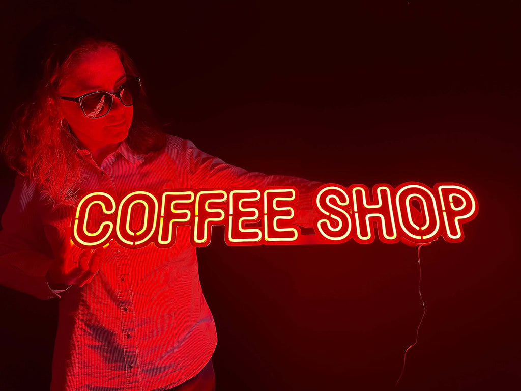 Coffee Shop Neon Metal Sign