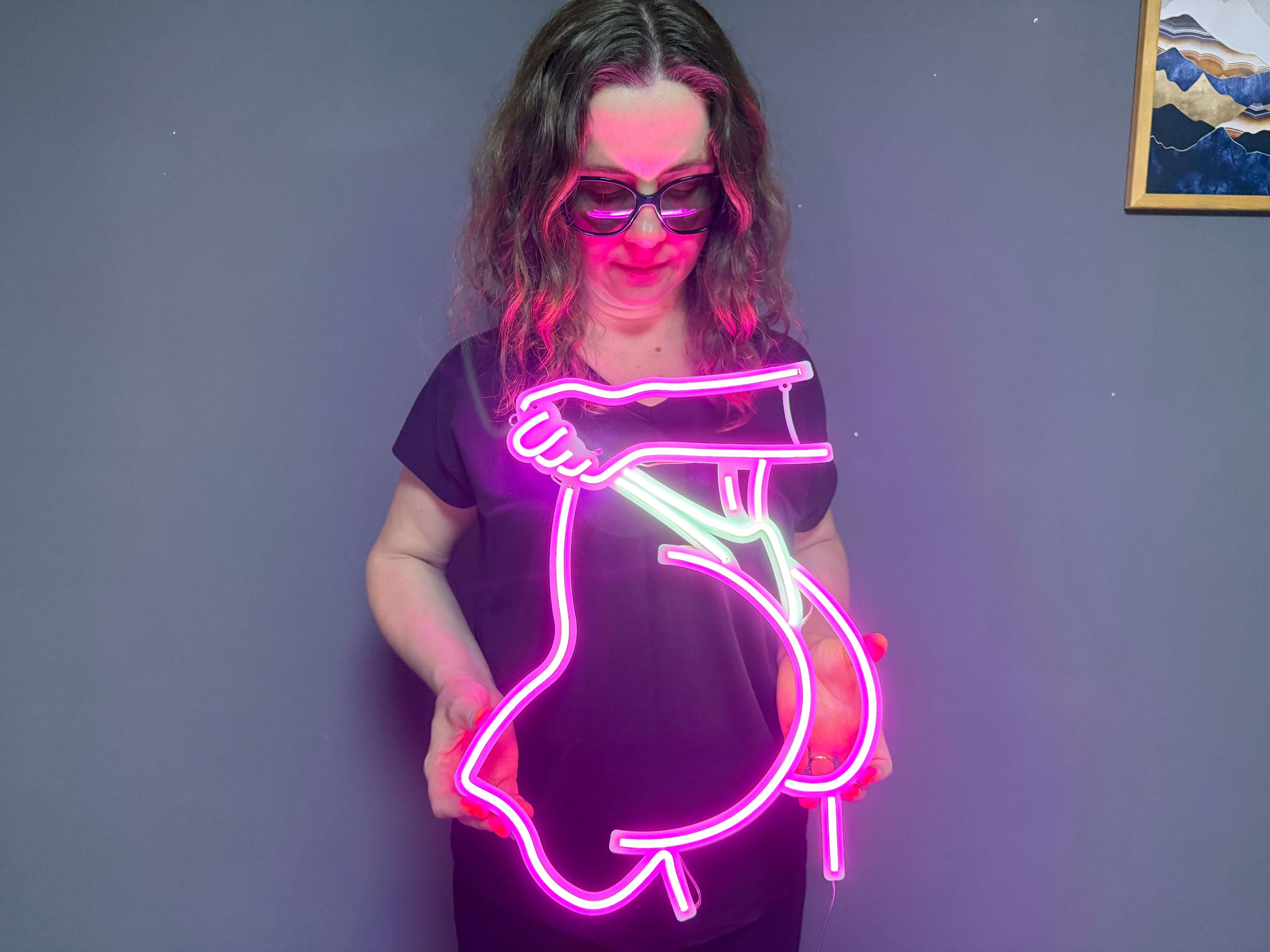 Peachy Naked Neon Metal Sign