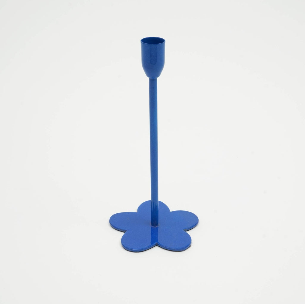 Home Décor Floral Fusion Blue Candle Holder - Stylish 4x8.75 Inch Decorative Candle Holder for Living Room & Home Accents