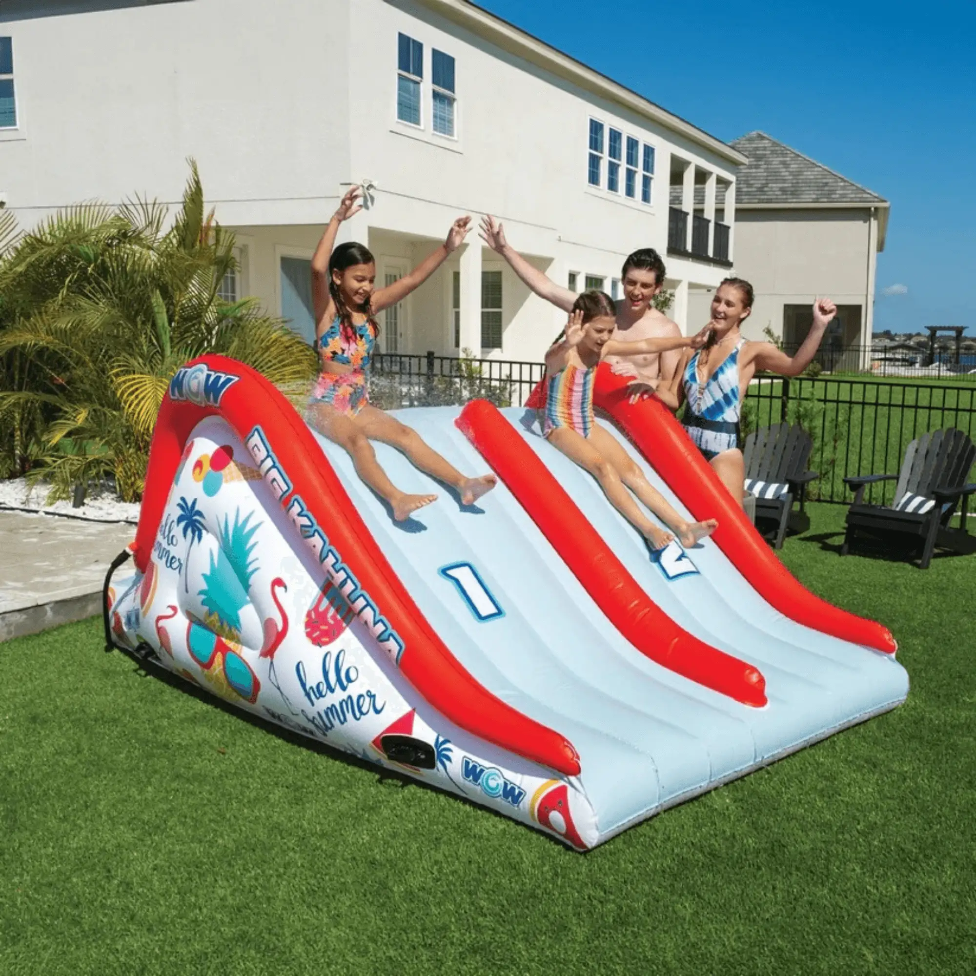WOW Watersports Big Kahuna 2-Lane pool or ground slide by Jupiter Gear
