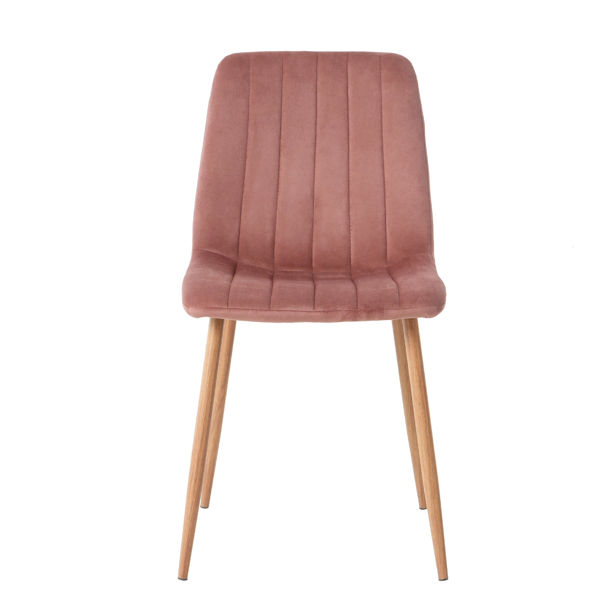 Indoor pink velvet dining chair, modern kitchen dining chair with backrest, upholstered side chair with hot transfer metal legs, Family Kitchen Dining Room and living room (set of 2)