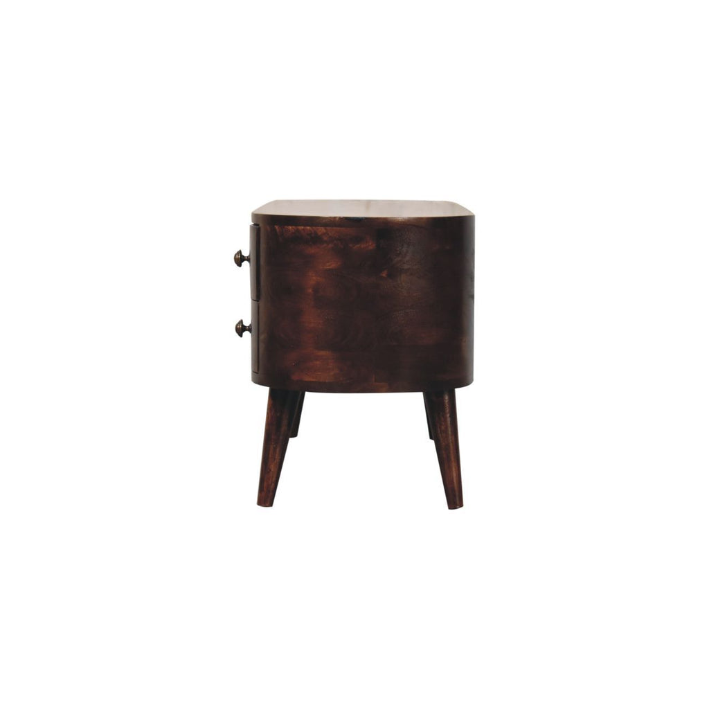 Solid Wood California Walnut Rounded Entertainment Unit