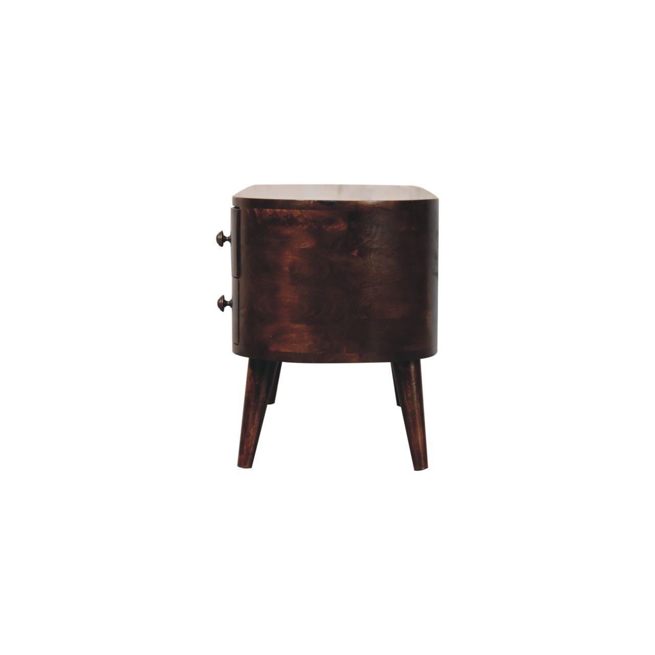 Solid Wood California Walnut Rounded Entertainment Unit