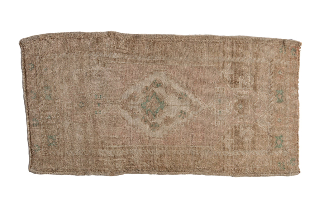 1.5x3.5 Vintage Distressed Oushak Rug Mat Runner