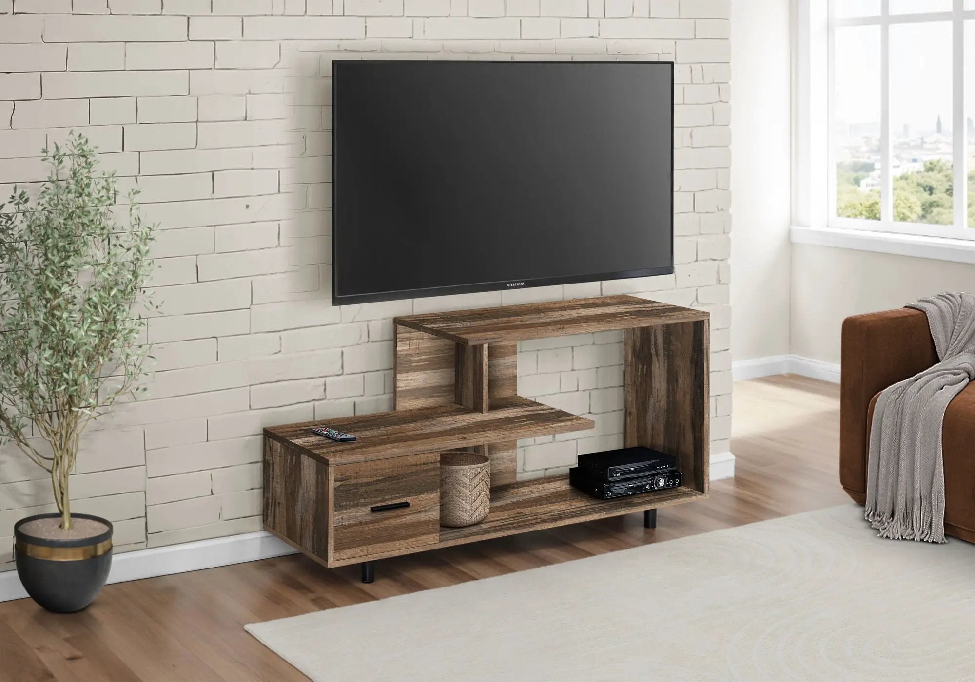 TV Stand, Console, Media Entertainment Center, Storage Drawer, Contemporary