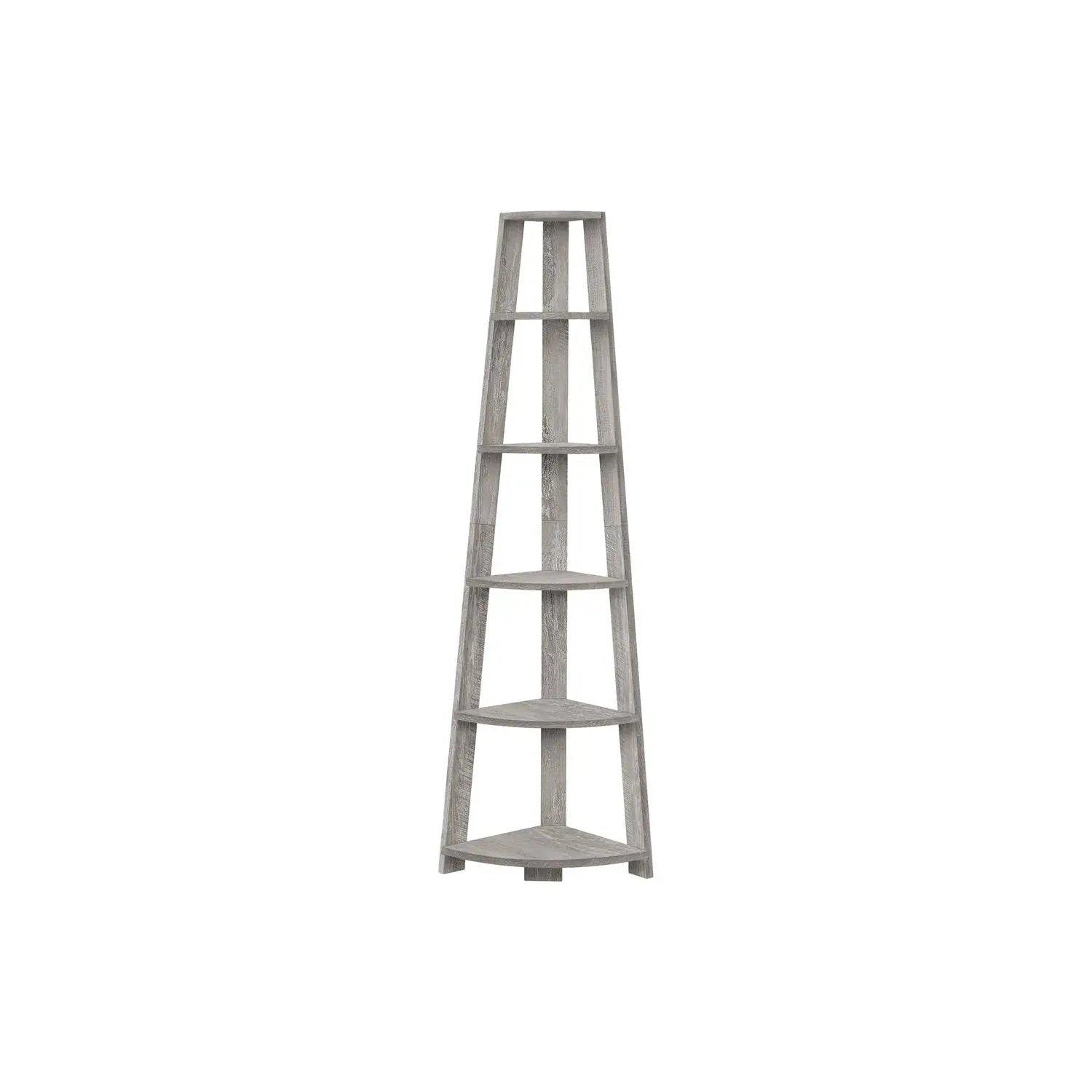 Bookshelf, Bookcase, Etagere, Corner, 5 Tier, For Office, Contemporary & Modern