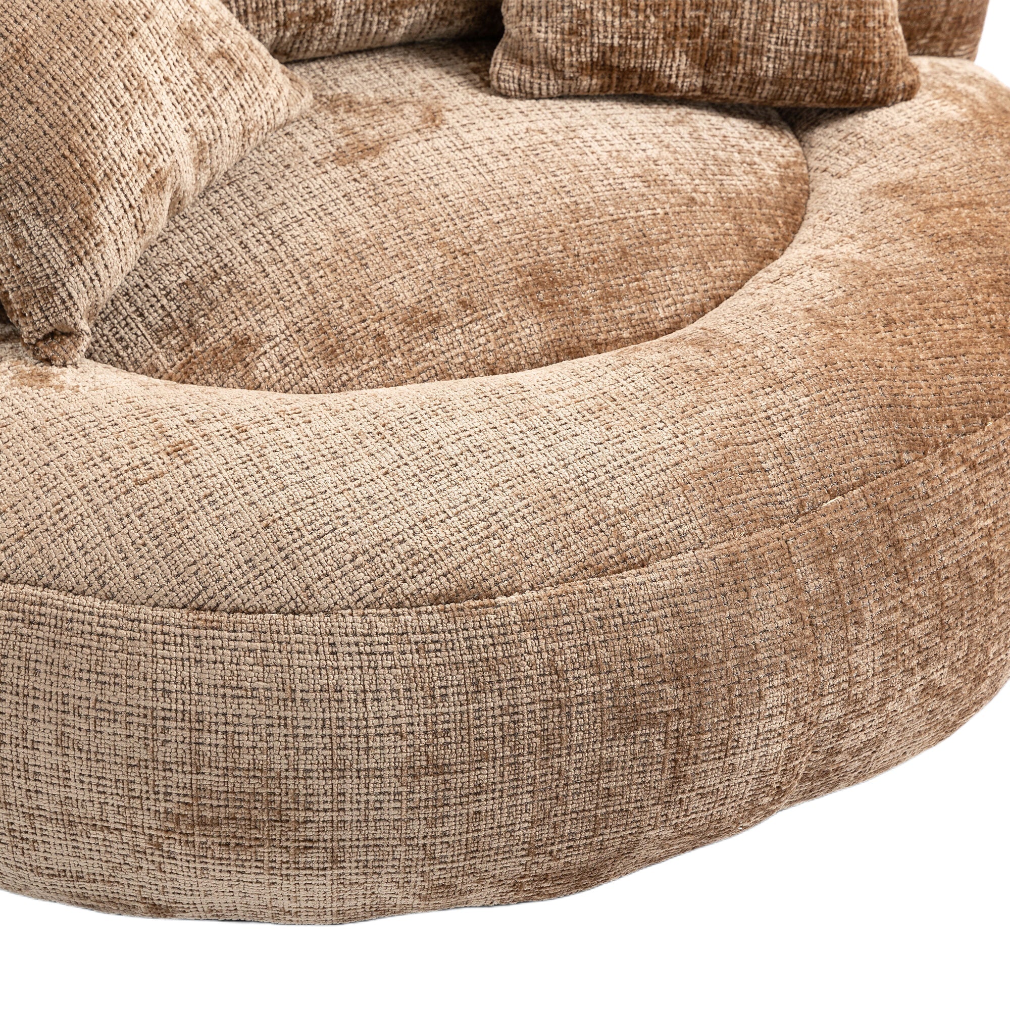 Lazy Sofa Durable Comfort Lounger High Back Bean Bag Chair with Three Pillows, Coffee Chenille, 42.52 inches