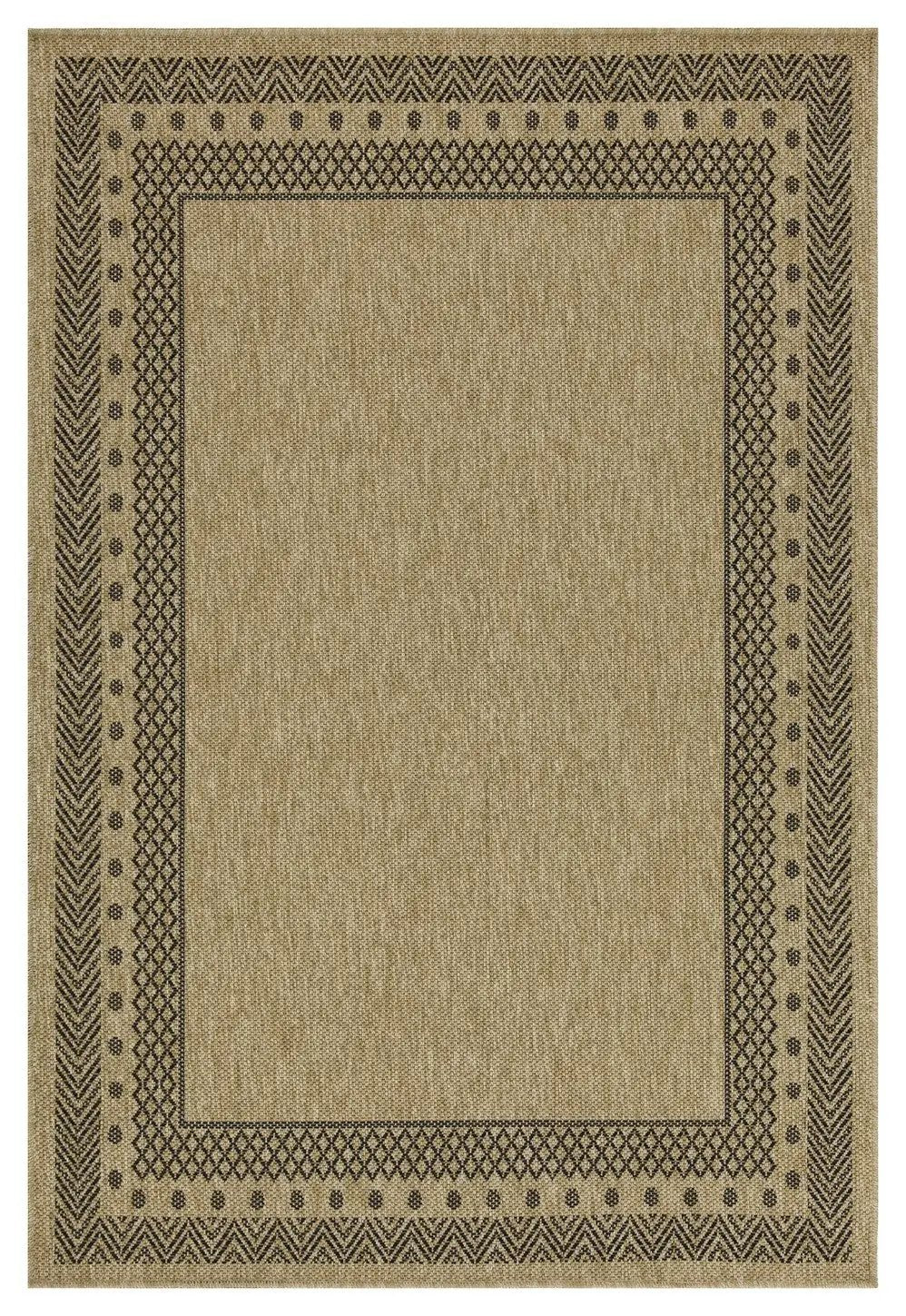 Earth GC_NTL1006 Jute/Black 5 ft. 3 in. x 7 ft. 3 in. Indoor/Outdoor Area Rug