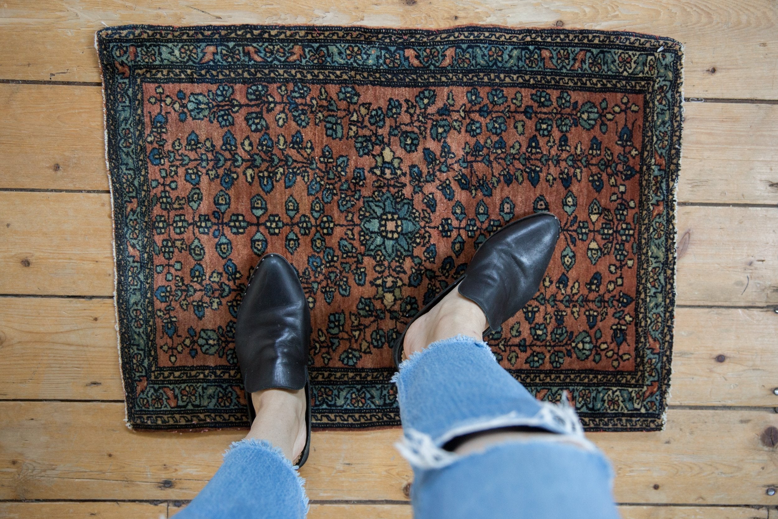 1.5x2.5 Vintage Fine Farahan Sarouk Rug Mat