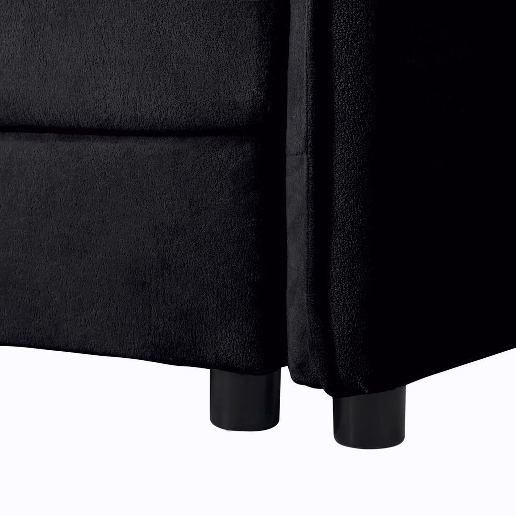 Oversized Chenille Loveseat Sofa, Oversized 2-Seater Small Cloud Couch, Modern Comfy Deep Seat Love Seat for Living Room Bedroom Office Apartment,DIY Combination,Black